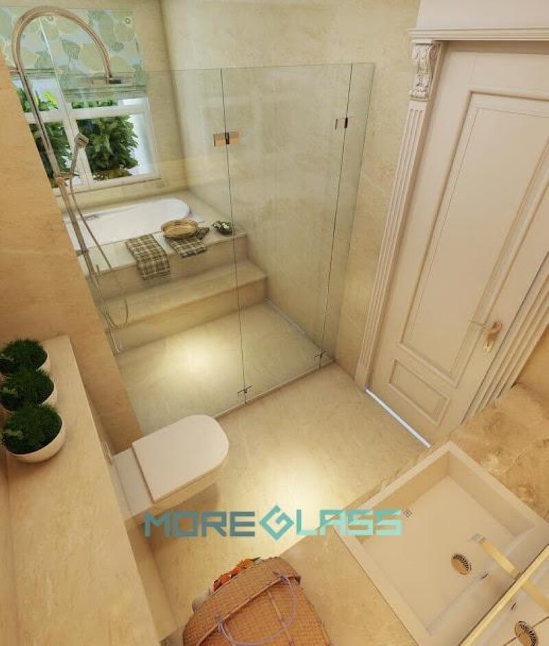 lắp đặt vách tắm kính cường lực 180 độ sang trọng cho chung cư, biệt thự, nhà phố. Vách kính đẹp