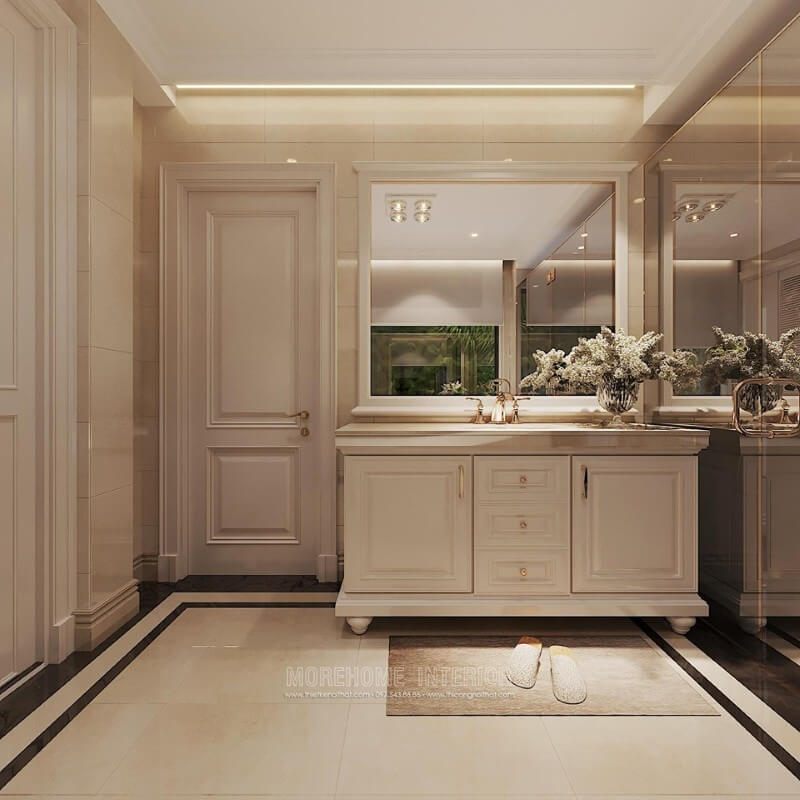 Mẫu kệ tủ lavabo nhà tắm nhà vệ sinh màu trắng sang trọng