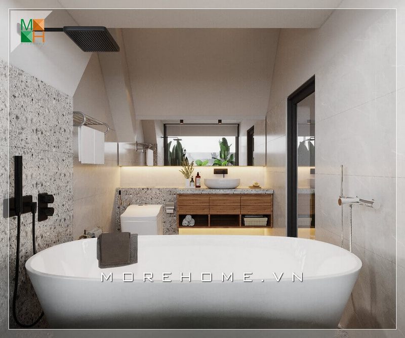 Mẫu tủ kệ gỗ công nghiệp lavabo hiện đại
